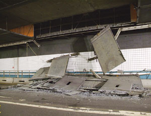 Falling Interstate 90 tunnel plenum panels killed local woman, sparking investigations.