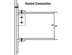 Tests will likely confirm that welded double-angle connections (below) and seated connections need modification to meet new model code requirements.