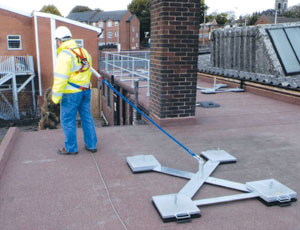 Fall protection: Modular Weight System Allows For Easy Relocation