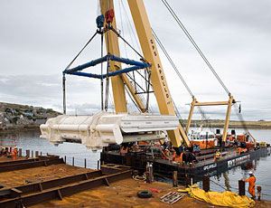 The 200-tonne 315-kW wave-power device was installed in Scotland for six months of full-scale demonstration trials.