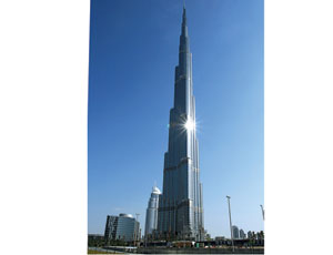 Burj Khalifa, formerly called the Burj Dubai, dwarfs the world’s next-tallest building