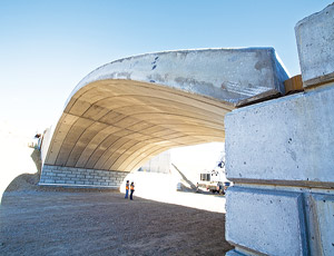 RECYCLED concrete and steel Builders of a Utah community bridge want a green rating. 