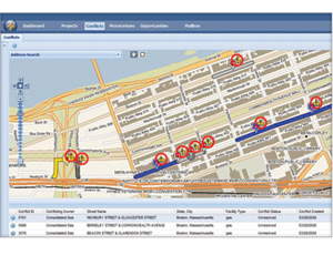 Envista displays integrated construction scheduling data from public and private utilites, municipalities and highway agencies on an online map to prevent conflicts and synch operations. 